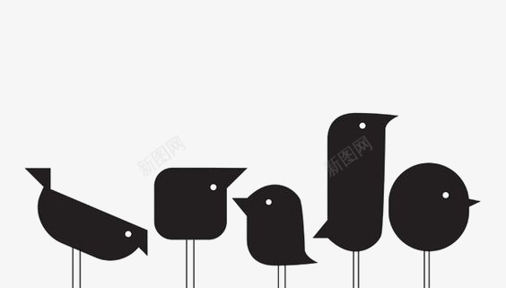 黑色小鸟装饰图标png_新图网 https://ixintu.com 卡通小鸟 小鸟印花 小鸟插画 黑色小鸟