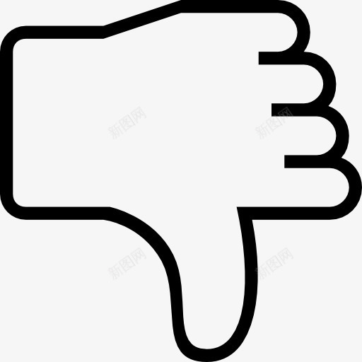 不喜欢社交界面符号拇指向下的手的轮廓图标png_新图网 https://ixintu.com 厌恶 山楂的手势笔划 拇指向下 接口方面 标志 概述 社会 符号