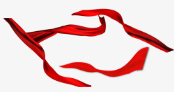 飞舞的红色绸带丝带素材