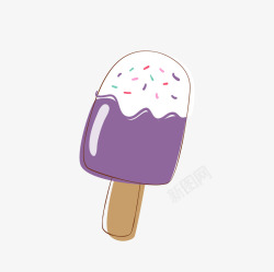 夏季紫色冰棒素材