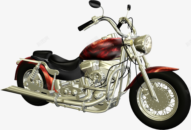 复古炫酷摩托车png免抠素材_新图网 https://ixintu.com moto 交通工具 哈雷 摩托车 机车