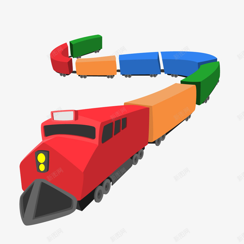 彩色玩具火车矢量图ai免抠素材_新图网 https://ixintu.com 彩色 火车 玩具 玩具火车 矢量图