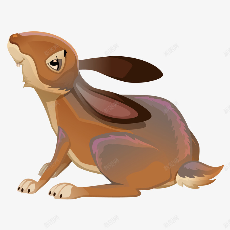 灰兔子png免抠素材_新图网 https://ixintu.com 动物 手绘 森林 装饰
