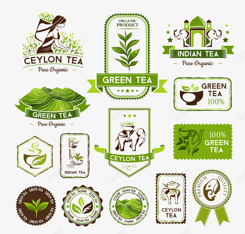 泰国绿色清新茶叶图标png_新图网 https://ixintu.com 图标 大象 泰国 清新 绿色 茶叶 茶壶