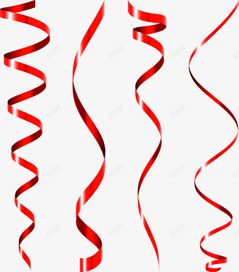 红色飘带矢量图ai免抠素材_新图网 https://ixintu.com 丝带 彩带 矢量图 红色 织带 飘带