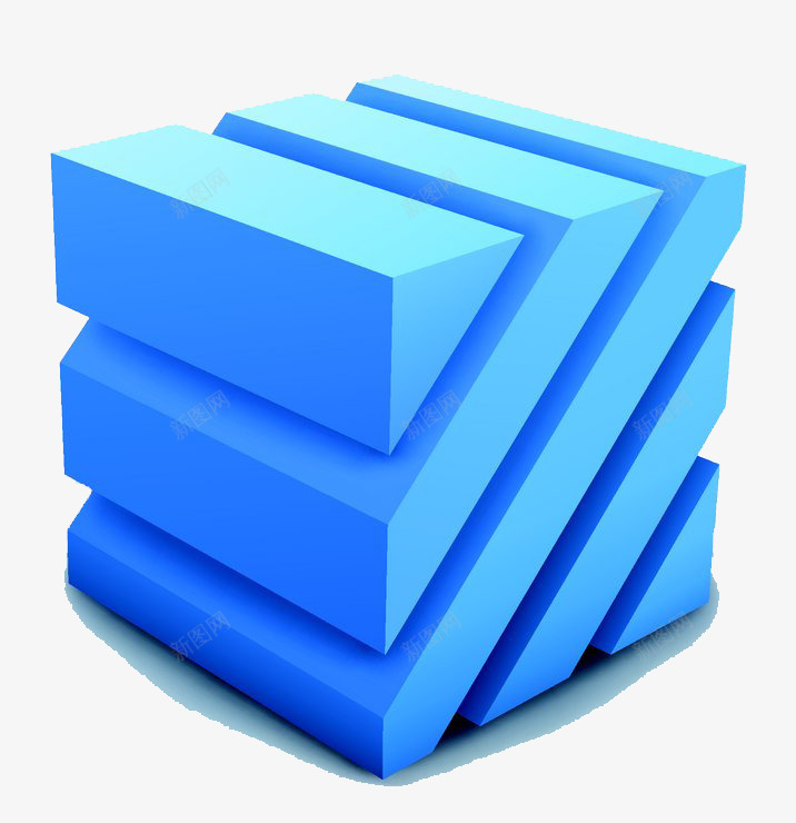 组合方块png免抠素材_新图网 https://ixintu.com 几何图形 几何图案 方块 正方体 立方块 组合 蓝色方块