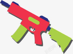 红色扁平玩具步枪素材