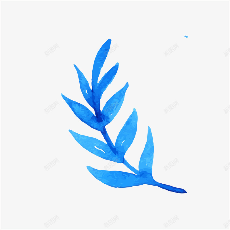 蓝色橄榄枝png免抠素材_新图网 https://ixintu.com 橄榄枝素材 橄榄枝造型 橄榄树枝