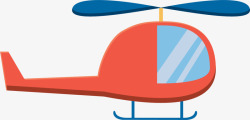 红色扁平玩具直升机素材
