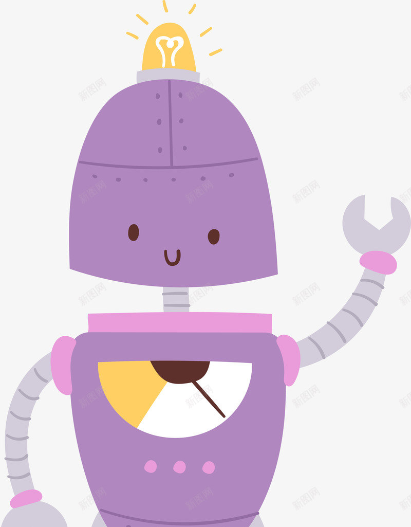 紫色打招呼机器人png免抠素材_新图网 https://ixintu.com 卡通礼貌 打招呼 智能科技 未来科技 机械 玩具机器人 紫色机器人