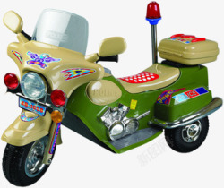 可爱绿色玩具摩托车素材