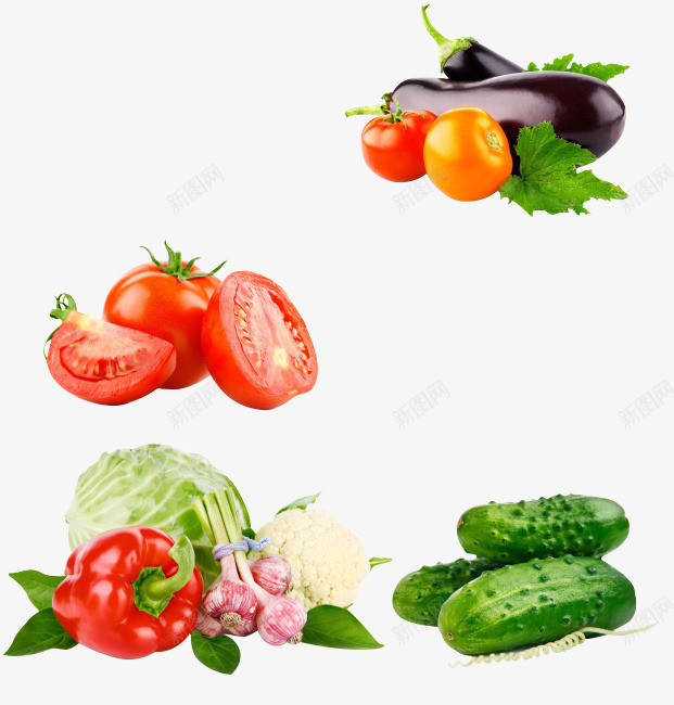 蔬菜组合png免抠素材_新图网 https://ixintu.com 小黄瓜 素材组合 蔬菜 西红柿