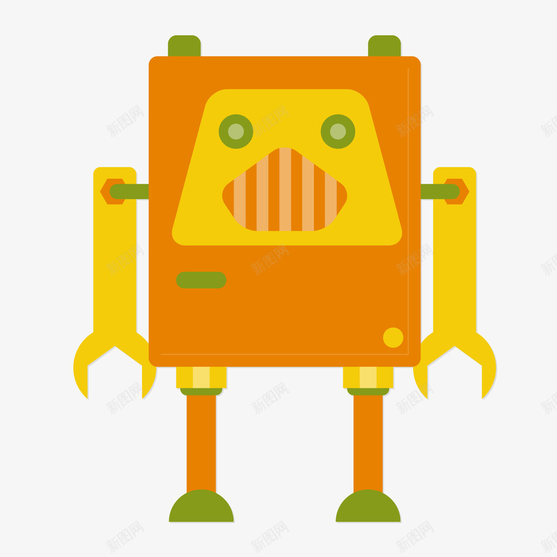 卡通橙色的机器人矢量图ai免抠素材_新图网 https://ixintu.com 卡通 智能 机器人设计 橙色 玩具设计 矢量图