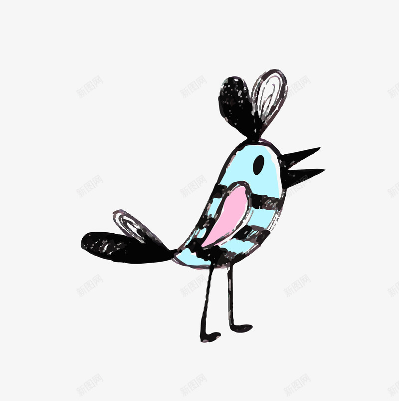 水彩绘小鸟动物png免抠素材_新图网 https://ixintu.com 动物 卡通小鸟 水彩绘 背景装饰 蓝色小鸟