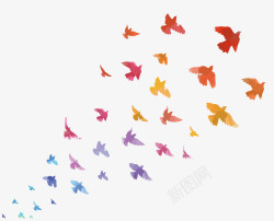 炫彩小鸟炫彩飞翔的小鸟花纹矢量图高清图片