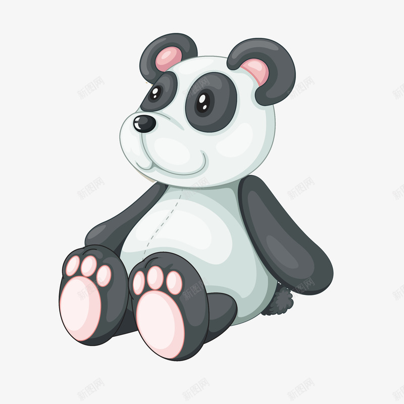 卡通熊猫png免抠素材_新图网 https://ixintu.com 可爱 图示 布偶 手绘图 插图 熊猫 玩偶 玩具