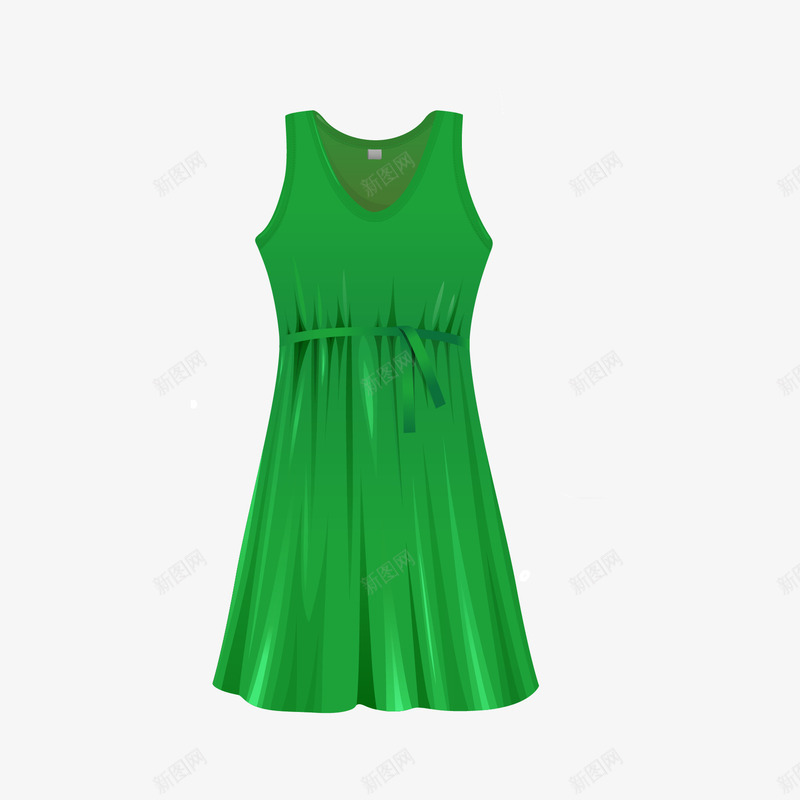 裙子矢量图ai免抠素材_新图网 https://ixintu.com 夏季 女士 款式 潮流 矢量图 绿色 衣服 衣服版型 裙子