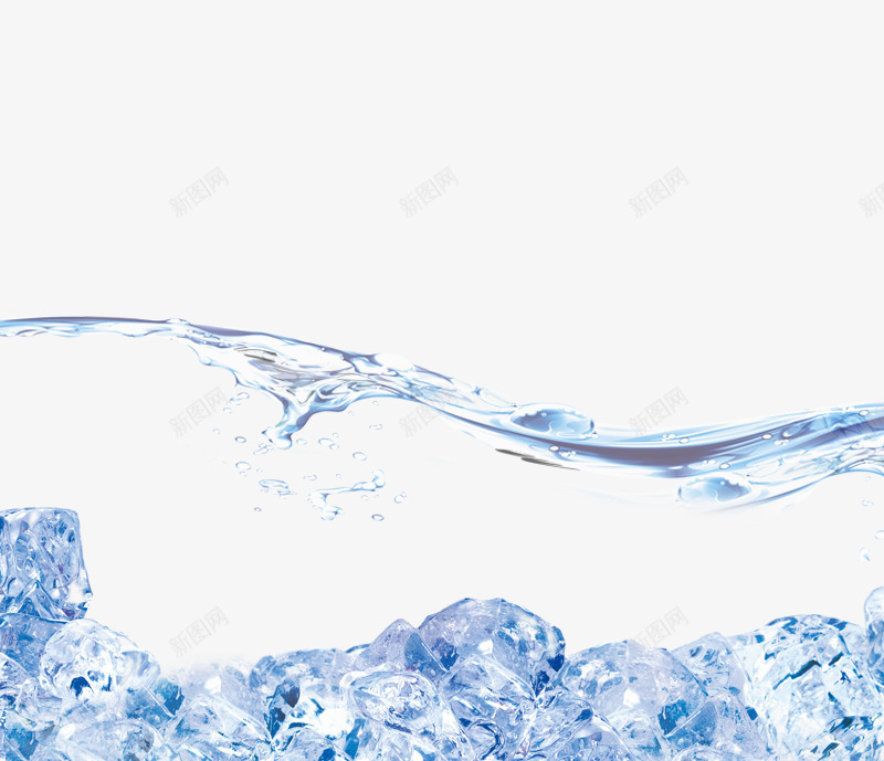蓝色创意冰块背景psd免抠素材_新图网 https://ixintu.com 冰块 创意设计 夏季 水 水花 背景 蓝色 装饰