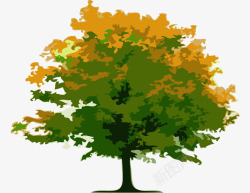 艺术大树水彩秋天大树油画高清图片