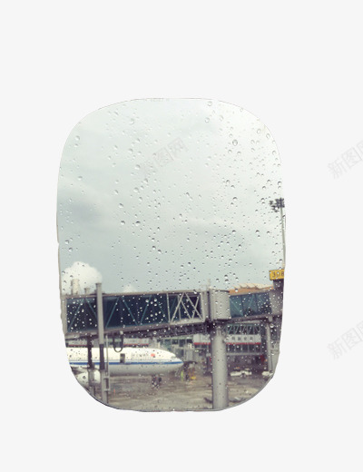 飞机窗口外的风景png免抠素材_新图网 https://ixintu.com 机场 窗口 雨天 雨滴
