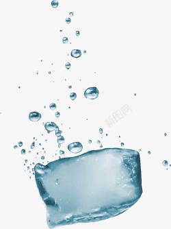 蓝色清新水滴素材