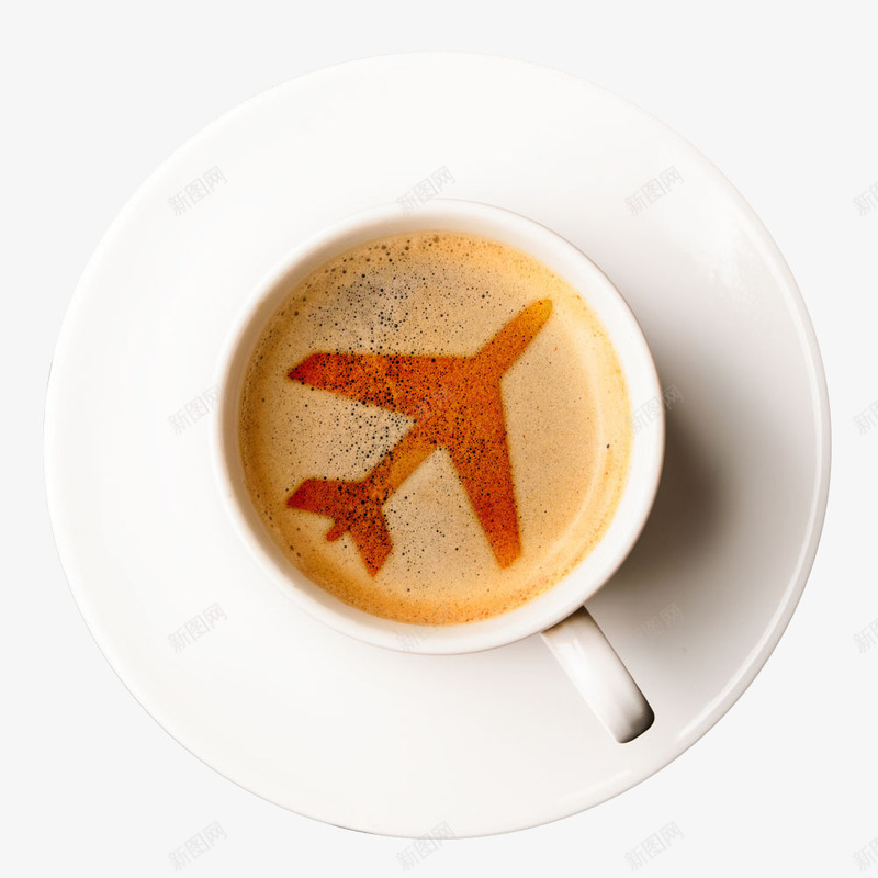 创意咖啡png免抠素材_新图网 https://ixintu.com 咖啡杯 机场 盘子 飞机 饮料