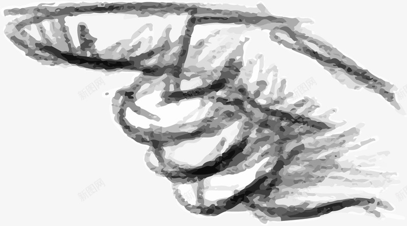 手绘素描引导手势图标png_新图网 https://ixintu.com 引导手势 手势 手指 手指引导 指向 点击 素描手势 食指