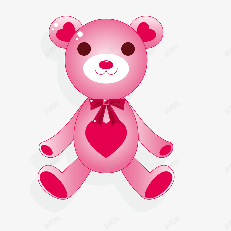 一只粉色可爱的小熊png免抠素材_新图网 https://ixintu.com 动物 小熊 毛绒玩具 爱心 粉色 粉色小熊