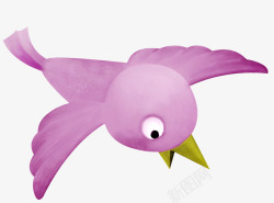 紫色卡通小鸟素材