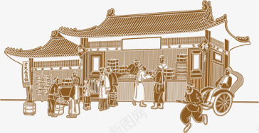 中国风古代店铺png免抠素材_新图网 https://ixintu.com 古代 古代商店 古代铺子 国风 店铺