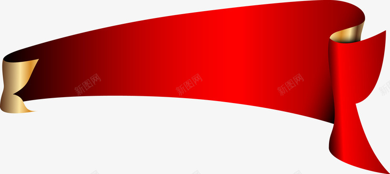 红色卷角横幅图png免抠素材_新图网 https://ixintu.com 丝带 复古 标签 标题横幅 横幅 红丝带 红丝条 红色 红色的丝带