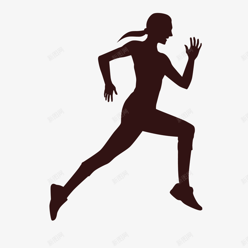 黑色剪影跑步人体曲线png免抠素材_新图网 https://ixintu.com 人体曲线 人形轮廓 剪影 跑步 跑步影子 黑色