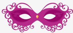 紫红色蕾丝花边面具矢量图素材