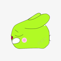 绿色的小兔子卡通头像素材