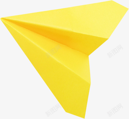 黄色卡通折纸飞机png免抠素材_新图网 https://ixintu.com 卡通 设计 飞机 黄色