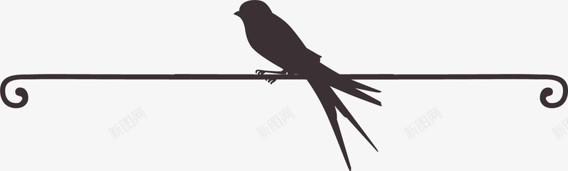黑色剪影站在铁丝上的动物小鸟png免抠素材_新图网 https://ixintu.com 剪影 动物 小鸟 铁丝 黑色