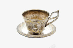 喝茶咖啡金色放在碟子上的酒杯古代器物实高清图片
