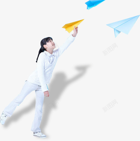 小孩玩纸飞机png免抠素材_新图网 https://ixintu.com 小孩玩纸飞机 纸飞机 黄色飞机