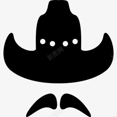 牛仔帽和小胡子图标图标