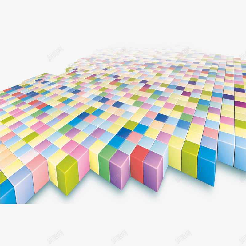 彩色地板png免抠素材_新图网 https://ixintu.com 彩色地板 彩色拼图 立方体 糖果色立方体