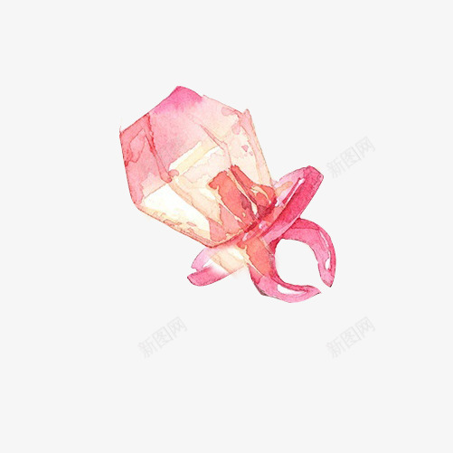 钻石糖手绘画片png免抠素材_新图网 https://ixintu.com 水彩画 甜味 糖果 红色 钻石造型