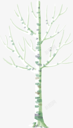 绿色卡通创意树枝素材
