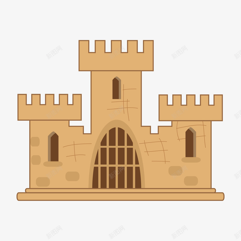 一座城堡卡通图案png免抠素材_新图网 https://ixintu.com 卡通 古代城堡 国王 建筑 标志性建筑 王国