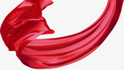红色漂浮丝带圆弧素材