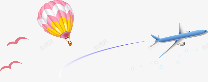 飞机和气球矢量图ai免抠素材_新图网 https://ixintu.com 卡通 气球 燕子 矢量图 飞机 黑色燕子