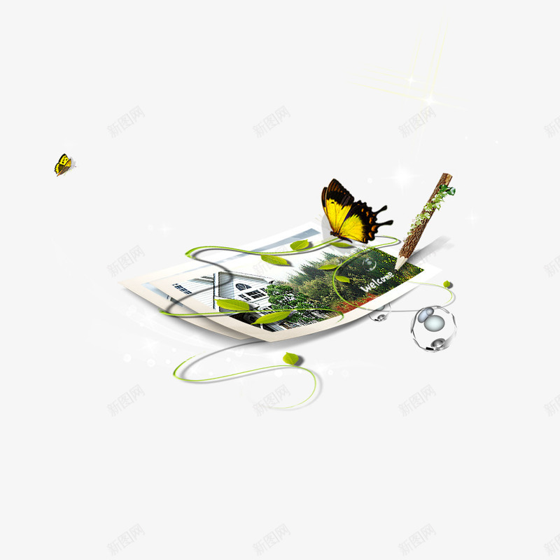 创意png免抠素材_新图网 https://ixintu.com psd 元素 分层 底纹 相片 素材 纹理 花纹 蝴蝶 设计