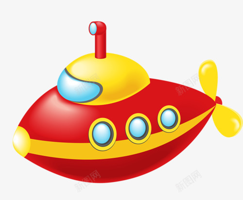 红潜水艇png免抠素材_新图网 https://ixintu.com 交通工具 潜水艇 玩具