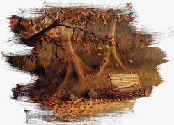 秋天景物树木图素材