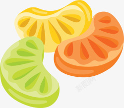 橘子糖儿童节彩色橘子糖矢量图高清图片