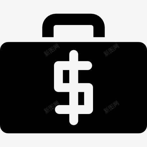 美元的手提箱业务图标png_新图网 https://ixintu.com 业务包 商务 手提箱 投资组合价值 标志 美元 钱